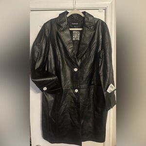 Long Black Leather coat from Chadwick’s. New with tags never worn.